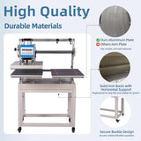 16x24 Commercial Pneumatic Sliding Auto Heat Press with 4 Magnetic Positioning, 2kw, 284lbs, Dual Platen Design,Auto Upsliding Heat Press for T-Shirts, Sublimation Printing, (4 Positioning) Eonvest