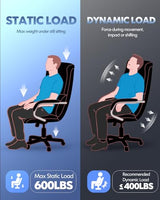 600LBS Big and Tall Massage Office Chair, Extra Wide Seat - 3D Kneading Massage & Heat Office Chair with Heavy Duty Metal Base, 3D Flip Arms, Fabric Ergonomic with Thick Spring Cushion CHAIRKER