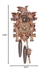 Trenkle Cuckoo Clock Five Leaves with Bird, 1 Day Running time, Walnut Trenkle