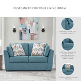 Signature Design by Ashley Keerwick Scandinavian Loveseat with 4 Toss Pillows, Blue Signature Design by Ashley