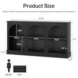 Tribesigns Farmhouse Console Table, 63-Inch Long Entryway Table with 3 Tier Storage, Wooden Rectangular Sofa Table Behind The Couch for Entrance, Hallway, Living Room, Black Tribesigns