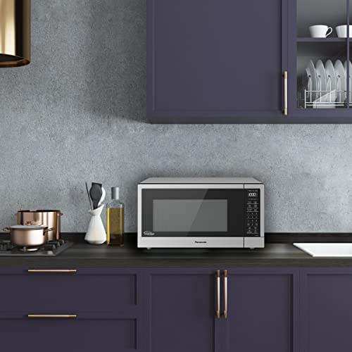 Panasonic NN-SN76LS 1.6 cu.ft Cyclonic Inverter Countertop Microwave Oven 1250Watt Power with Genius Sensor Cooking, 19.44"D x 21.88"W x 11.94"H, Stainless Steel Panasonic