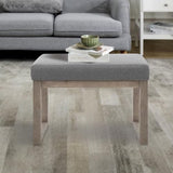 CangLong 27 Inch Wide Rectangle Ottoman Bench Grey Footstool, Linen Look Polyester Fabric for Living Room, Bedroom, Grey CangLong