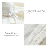 Lush Decor Lotti Boucle Duvet Cover 3 Piece Set King Soft White - White Duvet Cover- Textured Cozy Bedding Set - Modern Minimalist Decor Lush Decor