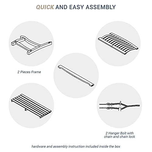 Bonn Mahogany Wood Black Porch Swing Cambridge Casual