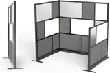 Workflow Modular Wall | Room Divider with Whiteboard, Sound-Dampening, & Frosted Acrylic Panels | Expandable Office Partition for Privacy & Productivity (70" x 70") S Stand Up Desk Store