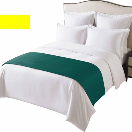 LOVE HOME DAY Bed Runner Minimalist Solid Aventurine Green Bedroom Bedding Scarves for King Size Bed,Pure Plain Single Color 102x20In Bed Runners Scarf for Hotel Guestroom Wedding Room Decortions LOVE HOME DAY