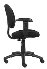 Boss Office Products B316-BK Perfect Posture Delux Fabric Task Chair with Adjustable Arms in Black, Low-Back Boss Office Products