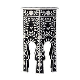 Butler Specialty Company Amaya 16" W Hexagon Bone Inlay Side Table- Black-White Butler Specialty Company