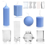 MILIVIXAY 4pcs Plastic Candle Molds - Including Pillar, Cylinder, Rectangle and Sphere Molds for Beeswax