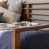 Mid-Century Modern Caramel Wood Spindle Daybed Frame with Headboard and Footboard - Twin Size Walker Edison