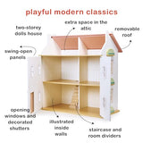 Mentari Clover Large Wooden Dollhouse - A Magical Playtime Palace with Swing-Open Panels - Elevating Playtime with Engaging Design, Interactive Features, and Limitless Pretend Play - Age 3Y and Up Mentari