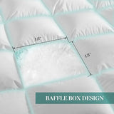 Martha Stewart White Goose King Size Feathers Down Fiber Comforter, 100% Cotton Duvet Insert King, Hotel Luxury Hypoallergenic Comforter 68oz All Season Medium Warmth 106 x 90 Inch Martha Stewart