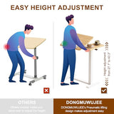 DONGMUWUJEE Solid Wood Overbed Bedside Table with Wheels, Tilting Adjustable Hospital Bed Table Over The Bed, Medical Mobile Laptop Stand, Rolling Standing Desk for Hospital and Home Use(Natural) DONGMUWUJEE