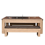 Hathaway Newport 7-ft Pool Table Combo Set with Benches - Rustic Grey with Blue Felt Hathaway