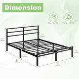 Lutown-Teen 12 Inch King Size Bed Frame with Headboard and Footboard, Classic Metal Platform King Bed Frame, Under Bed Storage, No Box Spring Needed, Easy Assembly, Noise Free, Black Lutown-Teen
