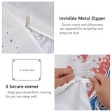 Aesthetic Duvet Cover Set White - Single 3-Piece Double-Sided Printed Bedding with Minimalist Fish Flag National Design, Ultra-Soft Microfiber Quilt Cover with Zipper for a Calm Generic