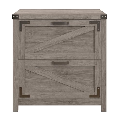 kathy ireland Home by Bush 2-Drawer Lateral File Cabinet, Letter/Legal, Restored Gray, 29-Inch (CGF129RTG-03) - WoodArtSupply