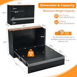VINGLI Full Size Murphy Bed with Storage Drawer,Smart LED Lighting,Built-in 2 Charging Stations, Space-Saving Cabinet Bed for Kids,Adults & Guests,Classic Black VINGLI