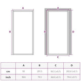 Interior Door 36.6"x79.3" Black Matt Glass, Aluminum Frame, Modern Frosted Tempered Glass Panel, Privacy Room Divider for Home Office, Easy Assembly Zeehear