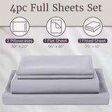 Home, Silver Brushed Microfiber Set-4 Piece Bed Linens-Fitted & Flat Sheets, 2 Pillowcases-Wrinkle by Lavish (Full, Gray) Lavish Home