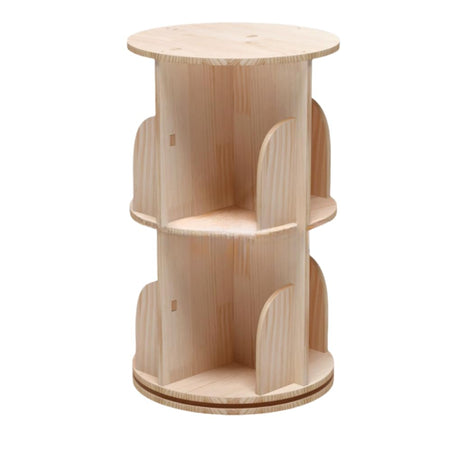 TidyEasy 2 Tier Rotating Bookshelf, 360° Display Floor Standing Bookcase, Rotating Bookshelf for Kids & Adults, Spinning Bookshelf Tower for Classroom Bedroom Living Room TidyEasy