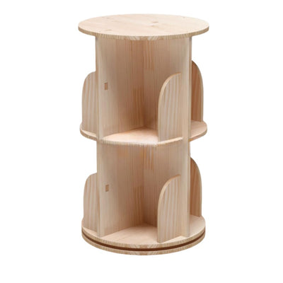 TidyEasy 2 Tier Rotating Bookshelf, 360° Display Floor Standing Bookcase, Rotating Bookshelf for Kids & Adults, Spinning Bookshelf Tower for Classroom Bedroom Living Room