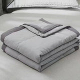 Duvet Quilt Comforter for All Seasons - Single Bedding, Cotton Blend, Soft and Pleasantly Warm, Machine Washable,Grey,140x200cm Generic