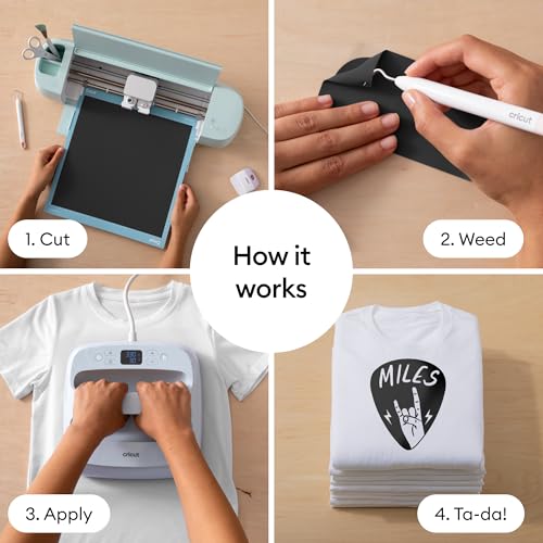 Cricut® Value Iron-On, Black (12 in x 5 ft)- HTV Heat Transfer Vinyl Cricut