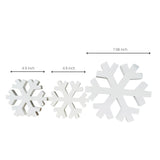 3pc Wood Snowflakes Christmas Decorations, Standing White Wooden Snowflakes Ornaments Winter Wonderland Decor, WellPainted Christmas Table Decor,Sturdy Large Snowflake Decor for Home Kitchen Fireplace AbologyMera
