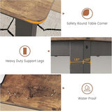 dainslef 71 Inch Industrial Dining Table, Large Rectangle Kitchen Table with Metal Legs, Round Corners, Wooden Conference Tables Writing Desk for Dining Room, Living Room, Retro Brown dainslef