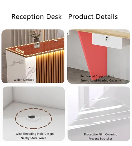 Modern L-Shaped Reception Desk, Front Office Reception Counter for Lobby, Office, SOHO, Retail Stores – Modern Peception Desk,Durable & Easy to Install Generic