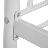 Karl home White Bunk Bed Twin Over Twin, Metal Bunk Bed with Built-in Ladder and Safety Guardrail, Space-Saving Twin Bunk Beds for Kids, Teens & Adults, No Box Spring Karl home