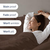 Duvet Cover Twin/Twin XL Size - Extra Soft Twin/Twin XL Size Duvet Cover - Lightweight & Breathable & Fade Free with Zipper Closures and Ties - 68" x 90" Inches - (Brown) Comforter Not Included CGK Unlimited