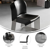 Flash Furniture Hercules Series Contoured Stacking Chairs for Waiting Rooms and Offices, Ergonomic Lobby Chairs with Curved Back, Set of 5, Black Flash Furniture