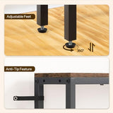 YATINEY Narrow Console Table, 70.9" Behind Couch Table Skinny, Small Entryway Table with Power Outlets, Modern Hallway Table for Living Room, Entryway, Rustic Brown and Black CT15UBR YATINEY