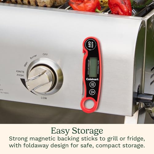 Cuisinart LCD Digital Instant Read Thermometer, Water Resistant Meat Thermometer for Home & Grill, Digital Grill Thermometer with Calibration & Backlight, Home Gadget, BBQ, Smoker, Oil Fry & Candy