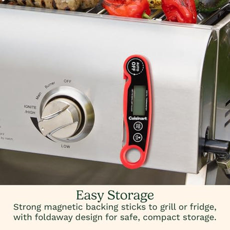 Cuisinart LCD Digital Instant Read Thermometer, Water Resistant Meat Thermometer for Home & Grill, Digital Grill Thermometer with Calibration & Backlight, Home Gadget, BBQ, Smoker, Oil Fry & Candy Cuisinart