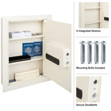 In-Wall Safe - Home or Business Safe with Keypad and 2 Manual Override Keys - Protects Cash, Jewelry, Passports, and More by Paragon Safes (Cream) Paragon Lock & Safe