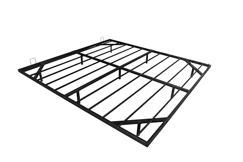 Anwick King Size Floating Bed Frame, Metal Platform Bed, with LED Light,Without Headboard Design, No Box Spring Needed, Noise-Free, Easy Assembly Anwick