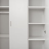 Panana 3 Door Armoires Wardrobe Closet with Clothes Hanging Rail, 6 Storage Shelves Cupboard Unit Bedroom Furniture Panana