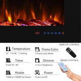 36" WiFi Smart Recessed Electric Fireplace Insert, 5 Flame Settings, Log Set or Crystal Options, Temperature Control by Touch Panel & Remote & App, 750/ 1500W Heater, Compatible with Alexa Masarflame