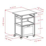 Winsome Piper Home Office, Walnut, 24.02"W x 29.65"H x 17.32"D Winsome