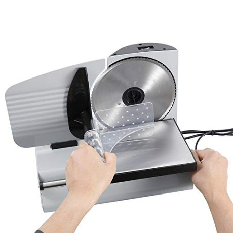 ZENY Professional Stainless Steel Electric Meat Slicer Food & Vegetable Cutter with Removable 7.5" Blade - Adjustable Knob for Thickness - Anti Slip Rubber Feet - Sliver (7.5") ZENY
