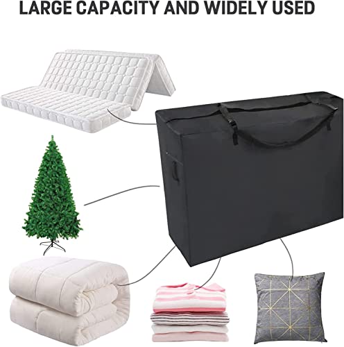 Andacar Folding Mattress Storage Bag - Andacar 63 inch Foldable Mattress Carry Case Fits for Tri-Fold Up to 6 inch Queen Mattress Waterproof Cushion Storage Bag - 61"L×28"W×18"H, Black, Cover Only Andacar