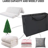 Andacar Folding Mattress Storage Bag - Andacar 63 inch Foldable Mattress Carry Case Fits for Tri-Fold Up to 6 inch Queen Mattress Waterproof Cushion Storage Bag - 61"L×28"W×18"H, Black, Cover Only Andacar