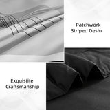 Anibedding Black Comforter Set King Size,8 Pieces Boho Bed in a Bag Patchwork Striped Comforter Set, Soft Microfiber Bedding Set for All Season(104"×90") Anibedding