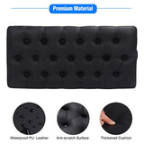 ALAPUR Adjustable Duet Piano Bench with Storage,Heavy Duty Wooden Double Keyboard Piano Bench Seat with PU Leather Cushion,Black ALAPUR