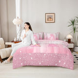 Feelyou Kids Pink Bowknot Bed in A Bag Full Size, Personalized Initial A Comforter Set with Sheets Princess Glitter 7 Pieces Bedding Set Boys Girls Bow Alphabet Teens Bed Set Bedroom Decor 7Pcs Feelyou