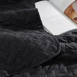 Bedsure Quilts Queen Size - Lightweight Bedspreads Queen Size with Basket Weave Pattern, Soft Quilt Bedding Set, Black Comforter Set Coverlet for All Seasons with 2 Pillow Shams (90" x 96") Bedsure